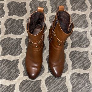 Born Chestnut Leather Ankle Booties